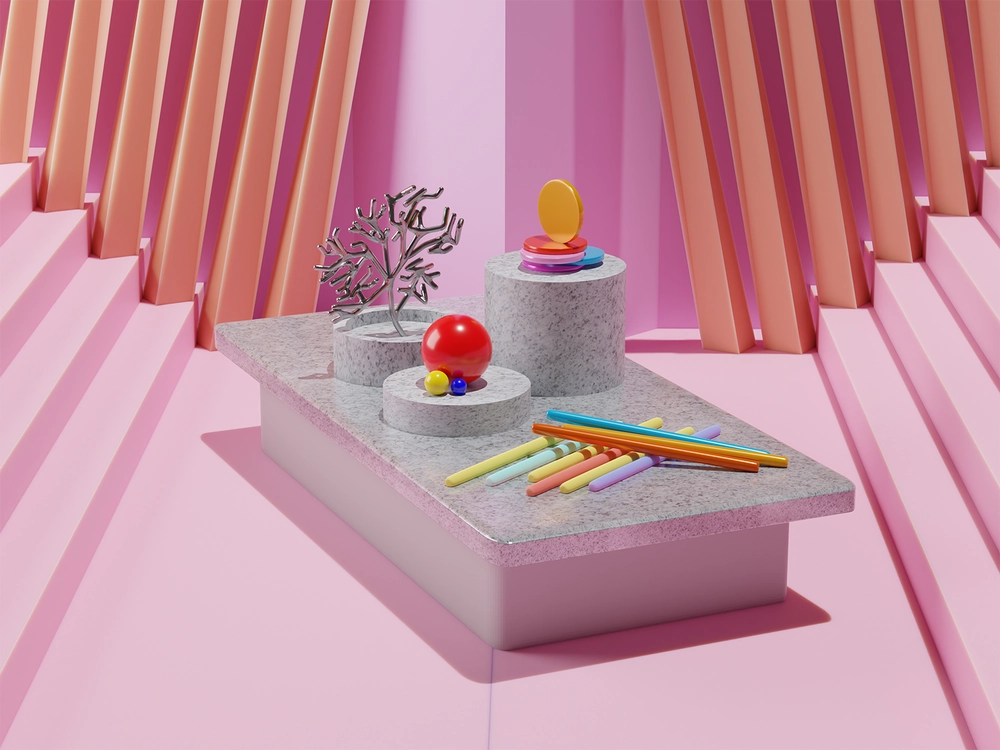 Abstract desk 3d design