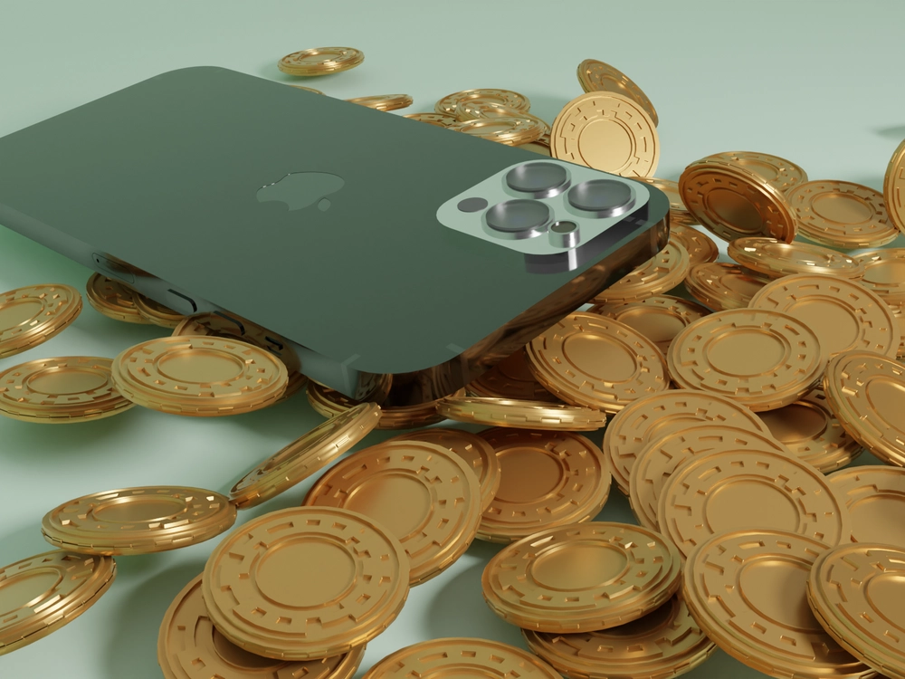 phone & coins 3d modeling